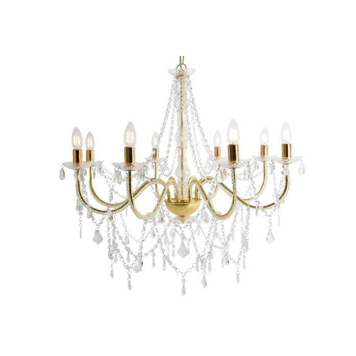 LAMPADARIO A 8LUCI GOLD D80X75